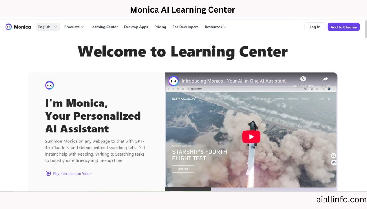 Monica AI Learning Center 